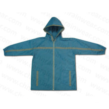 Chaqueta impermeable de la PU de la manera durable con la capilla para los muchachos